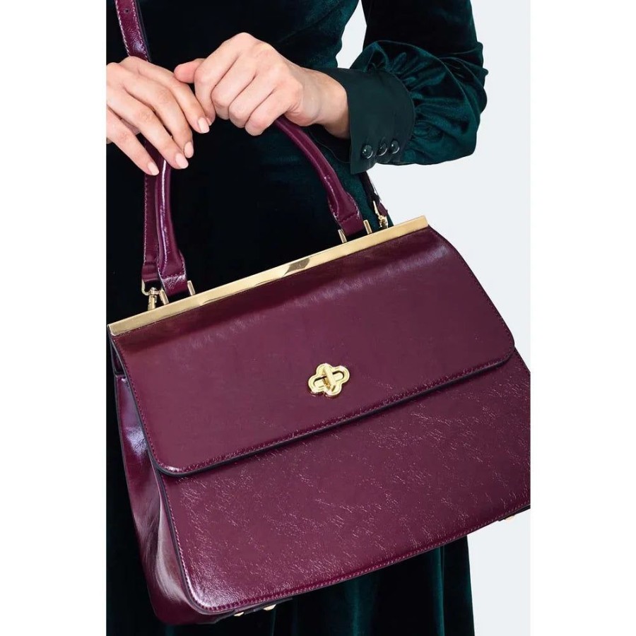 Pretty Kitty Fashion Vintage Purple Top Handle Handbag | Bags & Purses