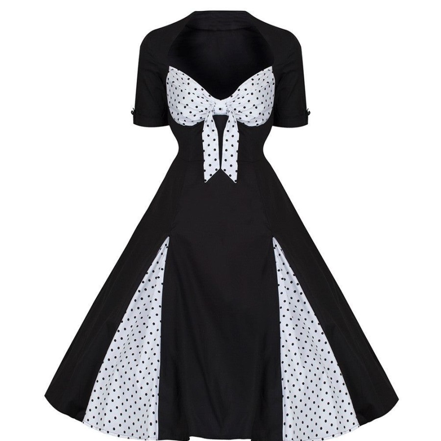 Pretty Kitty Fashion And White Polka Dot Retro 50S Rockabilly Dress | Rockabilly Dresses