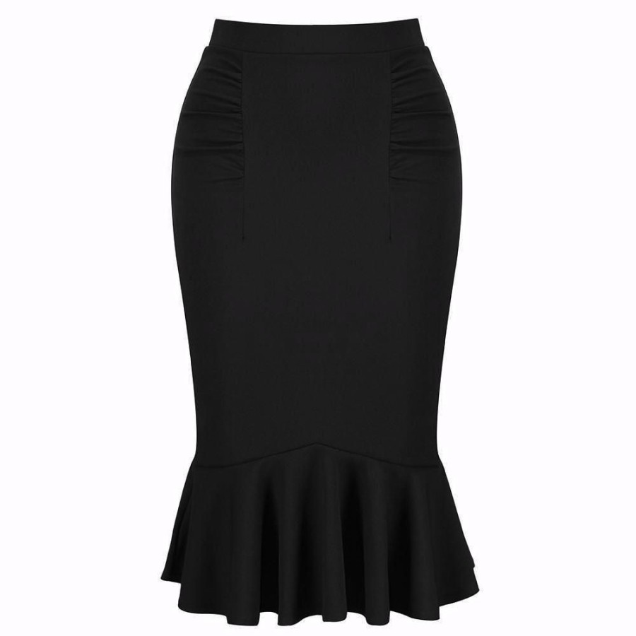 Pretty Kitty Fashion Peplum Fishtail Stretch Pencil Bodycon Skirt | Skirts