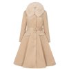 Pretty Kitty Fashion Soft Caramel Vintage Winter Swing Coat With Detachable Collar | Jackets & Coats