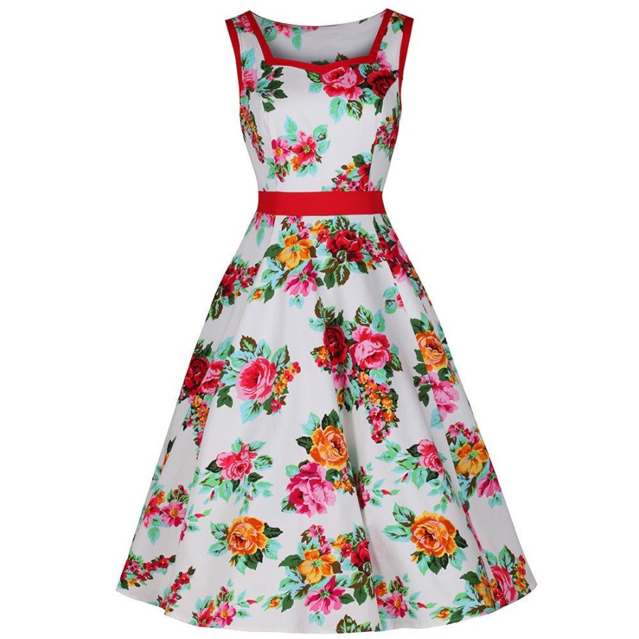 Pretty Kitty Fashion And Multi Colour Floral Print Vintage 50S Swing Dress | 50S Swing Dresses