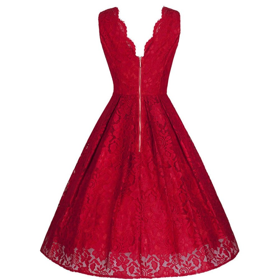 Jolie Moi Jolie Moi Vintage Embroide Lace 50S Swing Occasion Dress | Cocktail Dresses