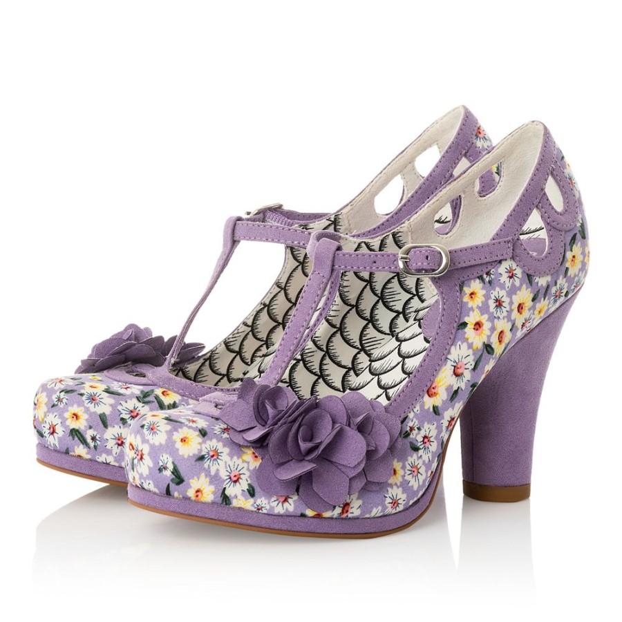 Ruby Shoo Ruby Shoo Valerie Lilac Floral Corsage T-Bar Heels | Shoes