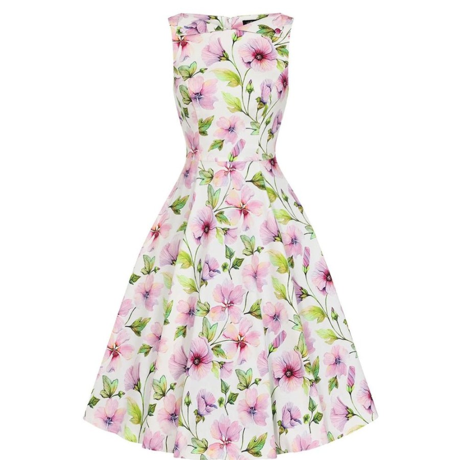 Pretty Kitty Fashion Spring Floral Print Audrey Style 50S Swing Dress | Audrey Dresses