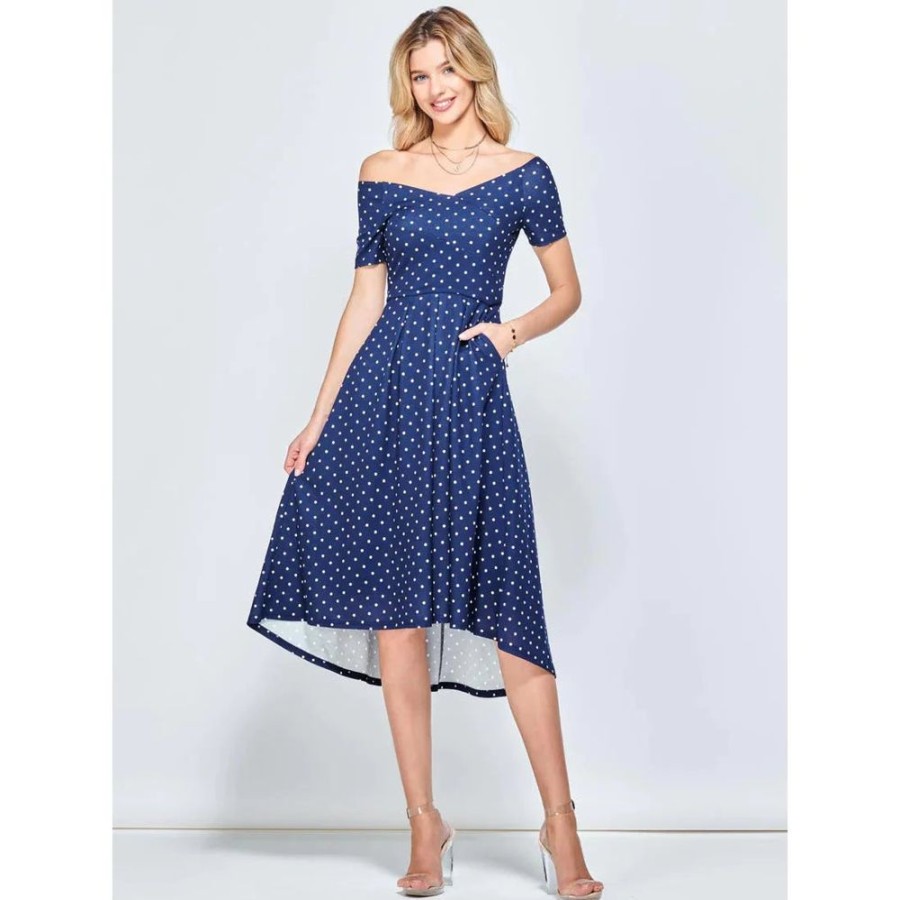 Jolie Moi Jolie Moi Fit & Flare Pleated Polka Dot Midi Dress | Polka Dot Dresses