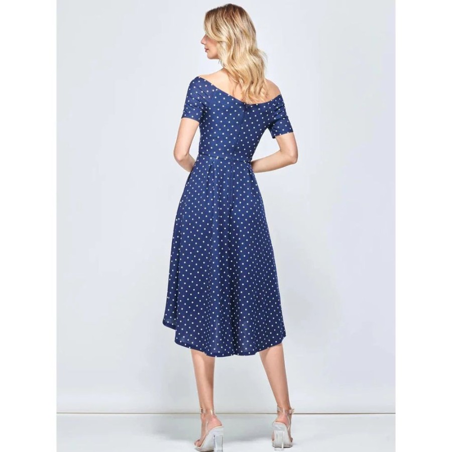 Jolie Moi Jolie Moi Fit & Flare Pleated Polka Dot Midi Dress | Polka Dot Dresses