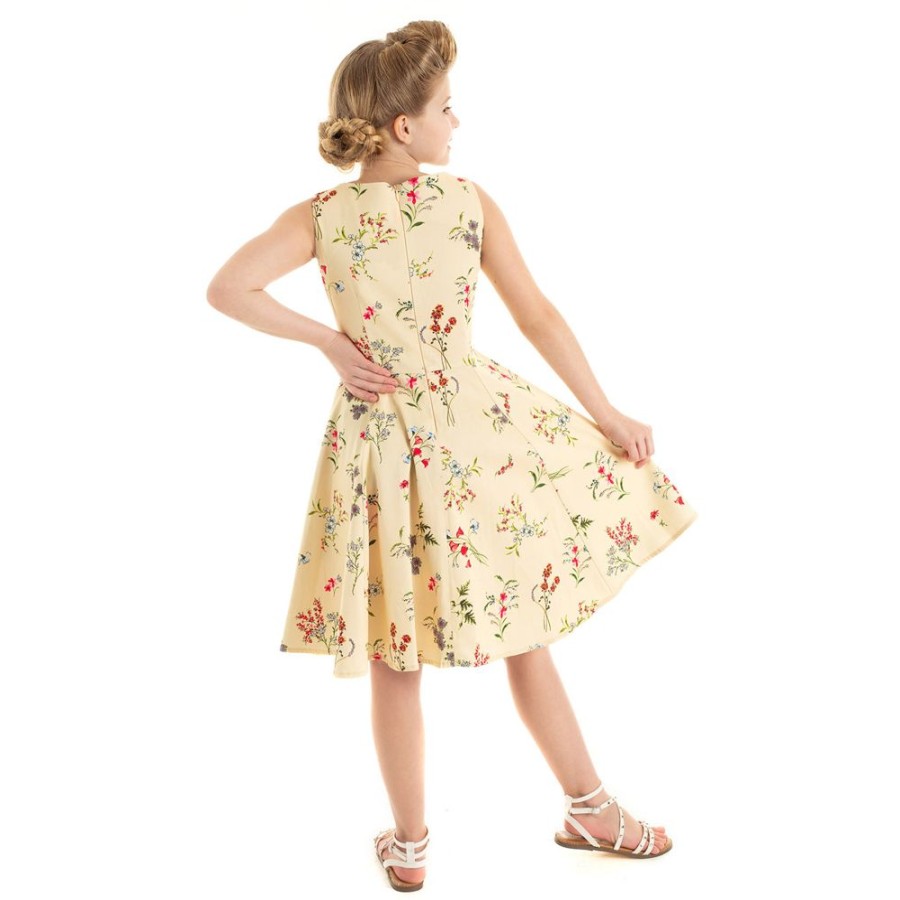 Pretty Kitty Fashion Little Kitty Girl'S Pale Floral Print Party Dress | Girls