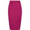 Pretty Kitty Fashion Classic Stretch Amaranth Pencil Bodycon Midi Office Work Skirt | Skirts