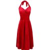 Pretty Kitty Fashion Velour Halterneck Empire Waist 50S Swing Dress | Rockabilly Dresses