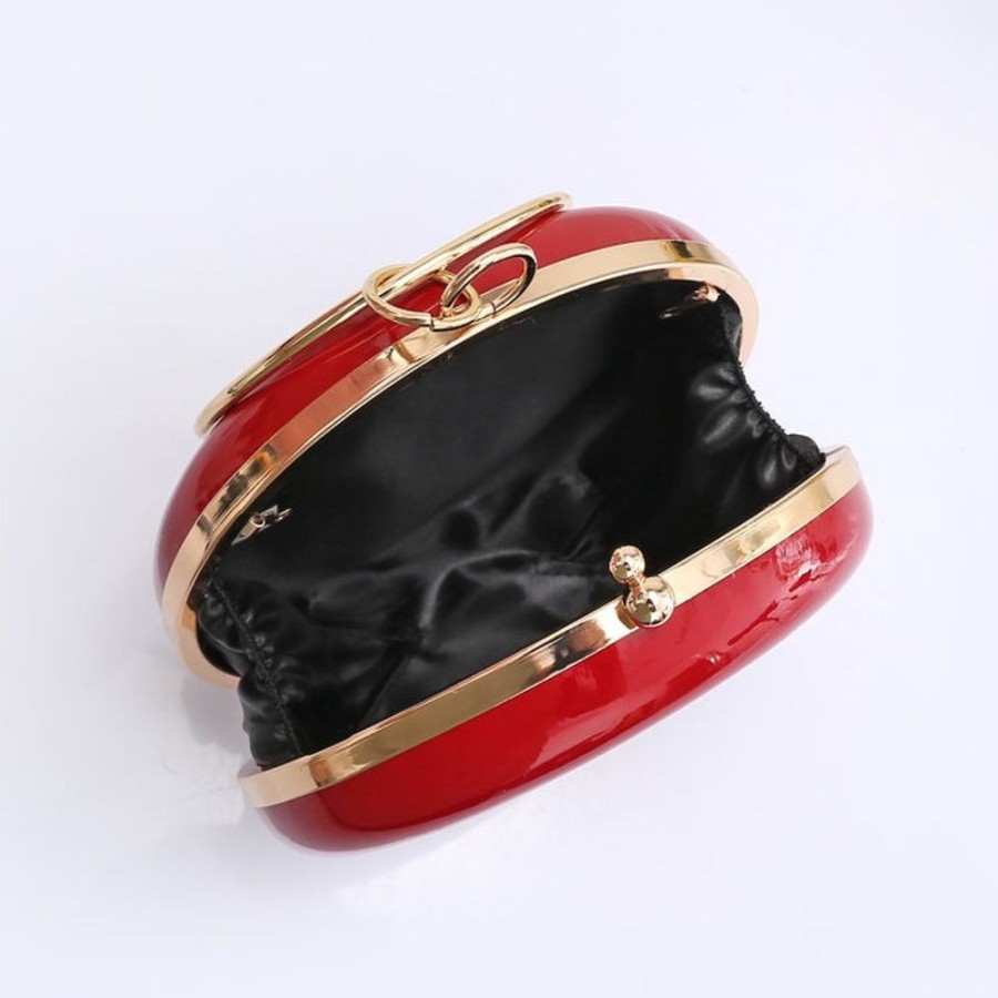 Pretty Kitty Fashion Black Round Clutch Bag With Gold Handle And Clasp | Bags & Purses