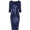 Pretty Kitty Fashion Navy Velour Sequin Wiggle Dress | Velour Dresses