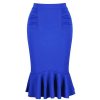 Pretty Kitty Fashion Royal Peplum Fishtail Stretch Pencil Bodycon Skirt | Skirts