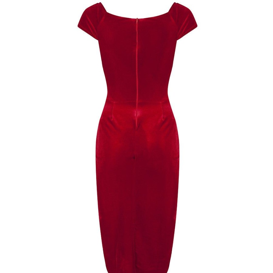 Pretty Kitty Fashion Vintage 1940S Velour Crossover Wiggle Dress | Pencil Dresses