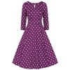 Pretty Kitty Fashion And White Polka Dot 3/4 Sleeve 50S Swing Tea Dress | 50S Swing Dresses