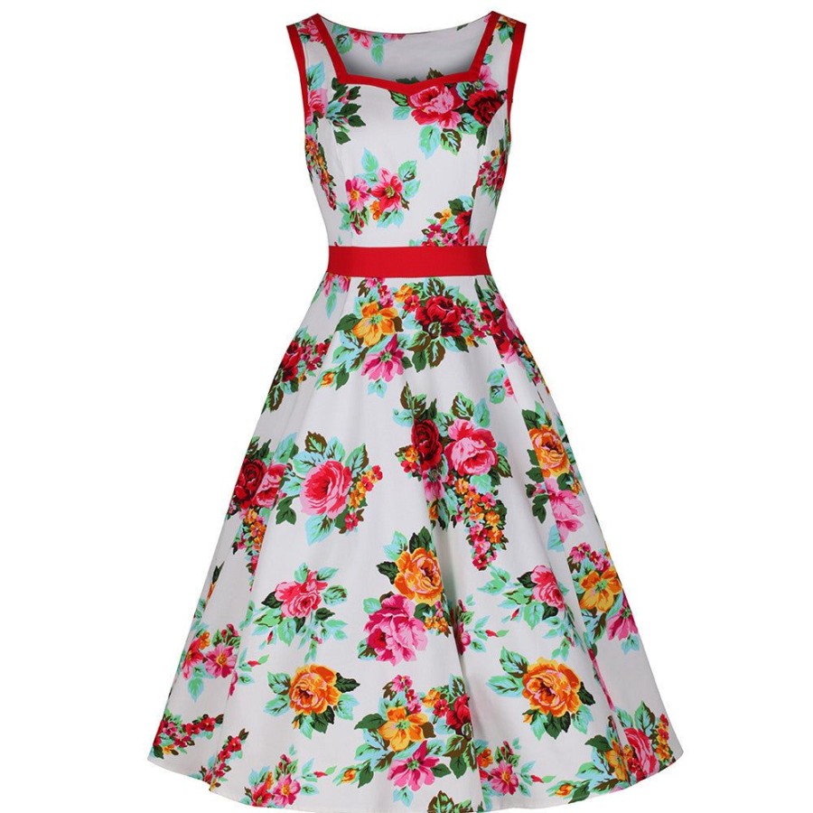 Pretty Kitty Fashion And Multi Colour Floral Print Vintage 50S Swing Dress | Prom Dresses