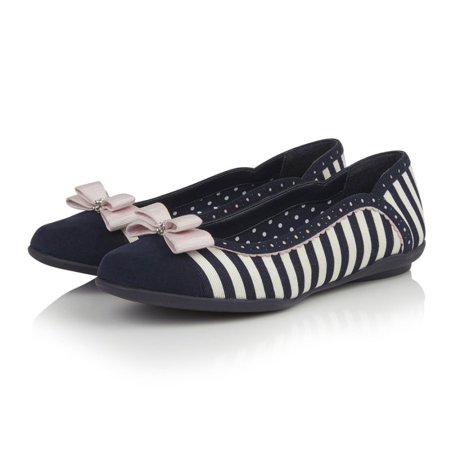 Ruby Shoo Ruby Shoo Vintage Navy Cream Stripe Lizzie Pumps | Shoes