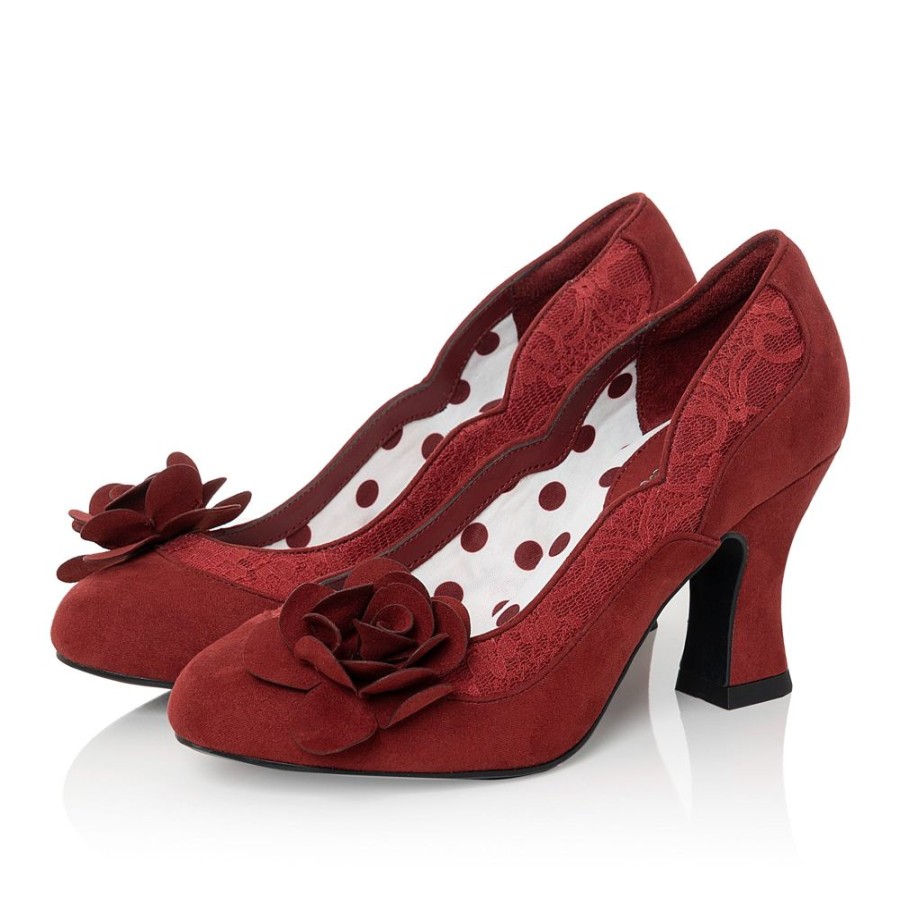 Ruby Shoo Ruby Shoo Crimson Heeled Corsage Court Shoes | Shoes