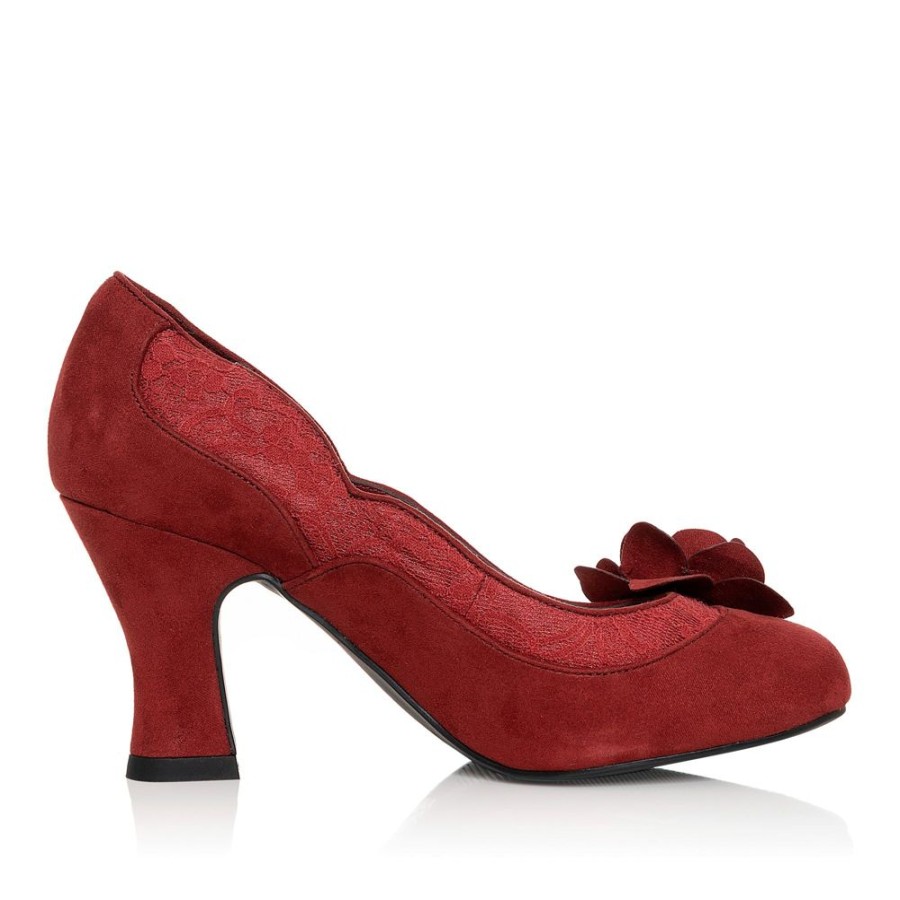 Ruby Shoo Ruby Shoo Crimson Heeled Corsage Court Shoes | Shoes