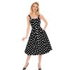 Pretty Kitty Fashion And White Polka Dot Rockabilly 50S Swing Dress | Tea Dresses