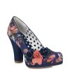 Ruby Shoo Ruby Shoo Eva Denim Blue And Pink Floral Court Shoe | Shoes