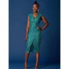 Jolie Moi Jolie Moi Green Sleeveless V Neck Split Skirt Sequin Wiggle Dress | Wiggle Dresses