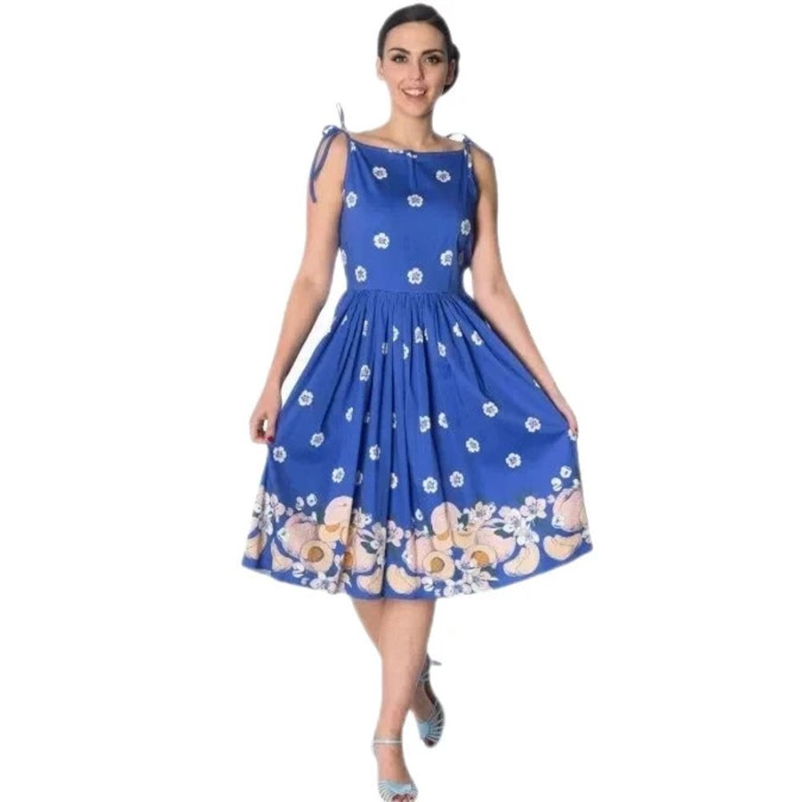 Banned Retro Electric Floral Fruit Inspired Summer Swing Dress | Rockabilly Dresses