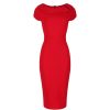 Pretty Kitty Fashion Luxury Boatneck Collar Pencil Wiggle Dress | Pencil Dresses