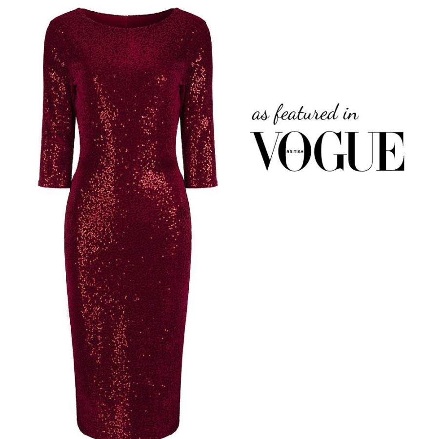 Pretty Kitty Fashion Velour Sequin Wiggle Party Dress | Party Dresses