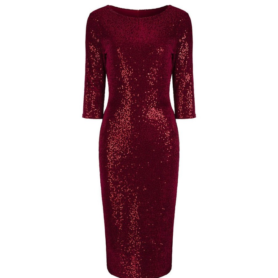 Pretty Kitty Fashion Velour Sequin Wiggle Party Dress | Party Dresses