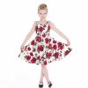 Pretty Kitty Fashion Little Kitty Girl'S Cream White Red Rose Floral Party Dress | Girls