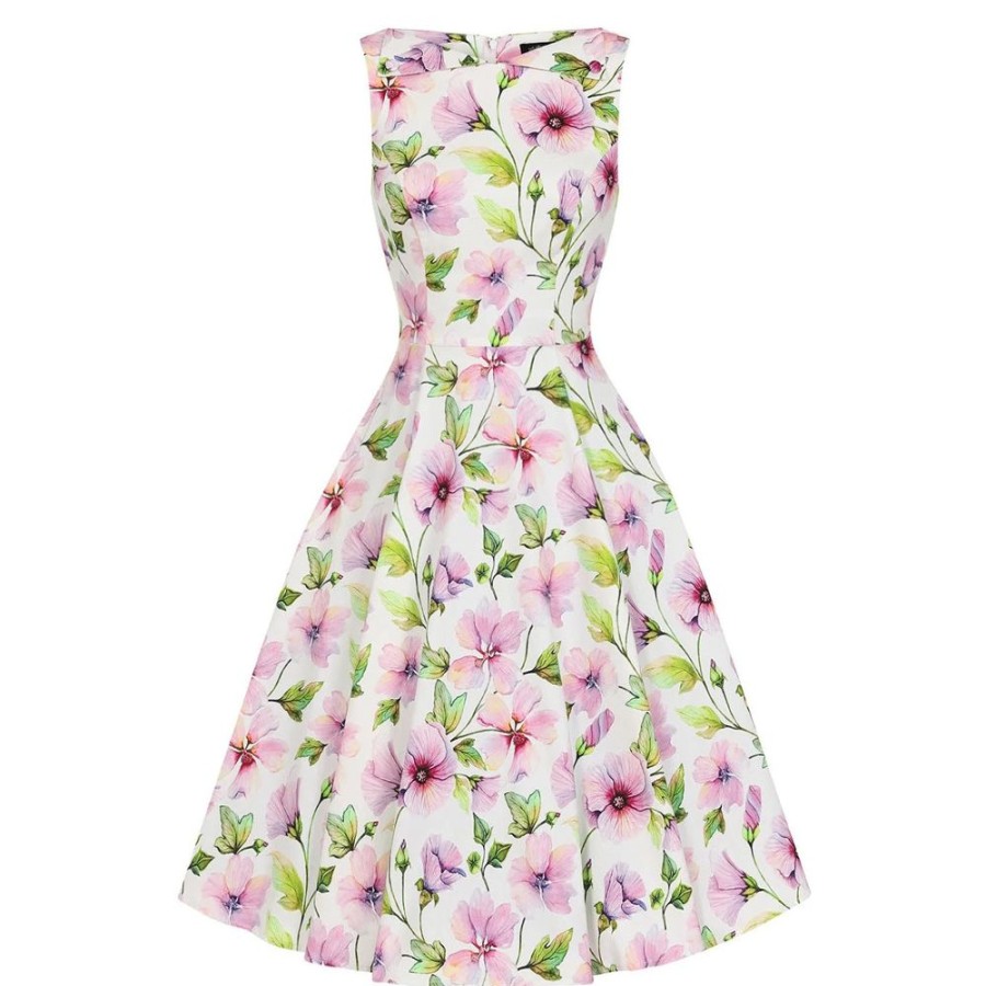 Pretty Kitty Fashion Spring Floral Print Audrey Style 50S Swing Dress | 50S Swing Dresses