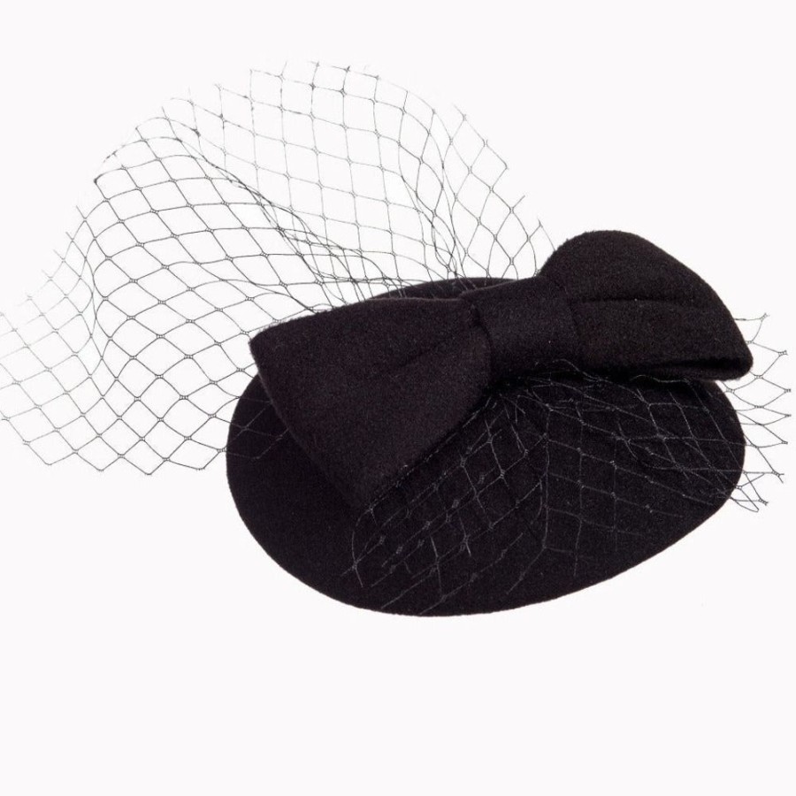 Pretty Kitty Fashion Black Bow Detail Fascinator With Matching Veil | Hats & Fascinators