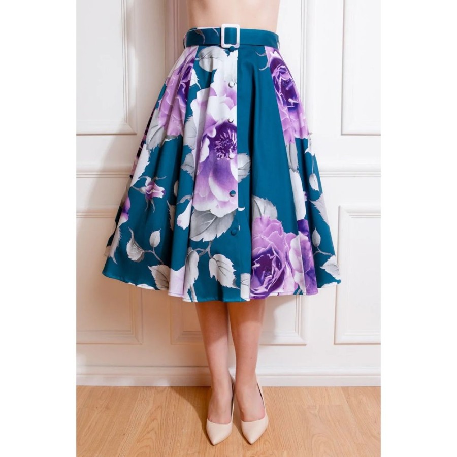 Pretty Kitty Fashion Floral Rockabilly Swing Skirt | Skirts