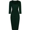 Pretty Kitty Fashion Dark 3/4 Sleeve Sweetheart Neckline Bodycon Wiggle Pencil Dress | Pencil Dresses