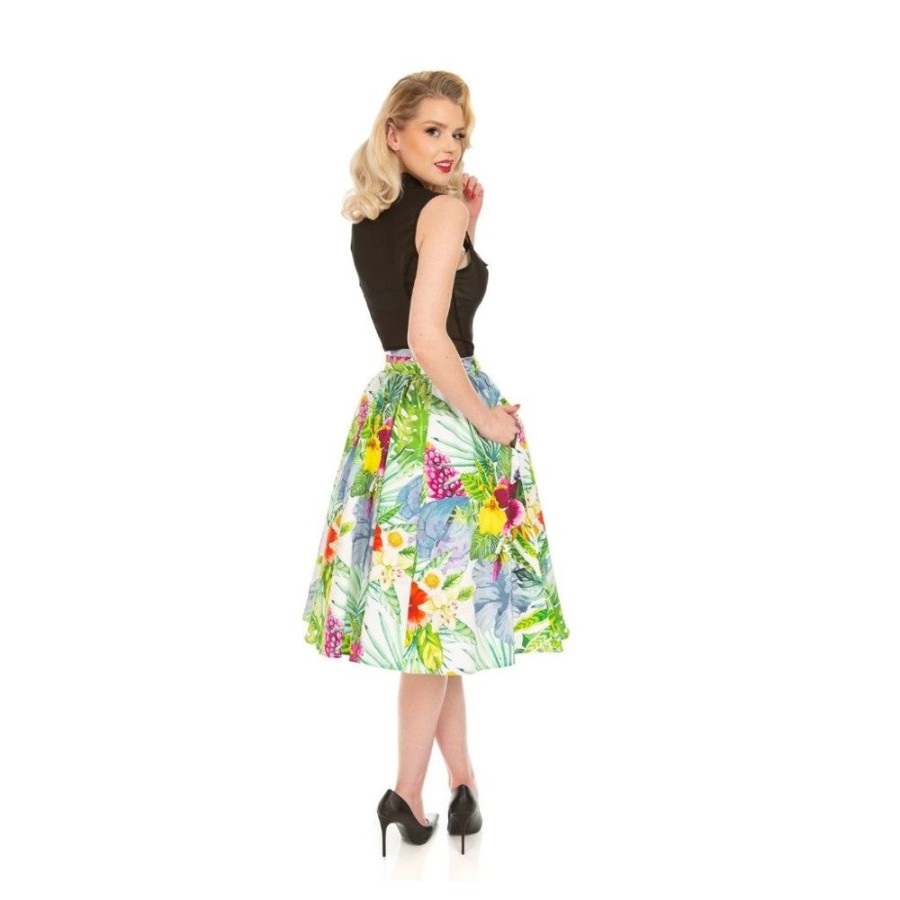 Pretty Kitty Fashion Tropical Floral Rockabilly Swing Skirt | Skirts