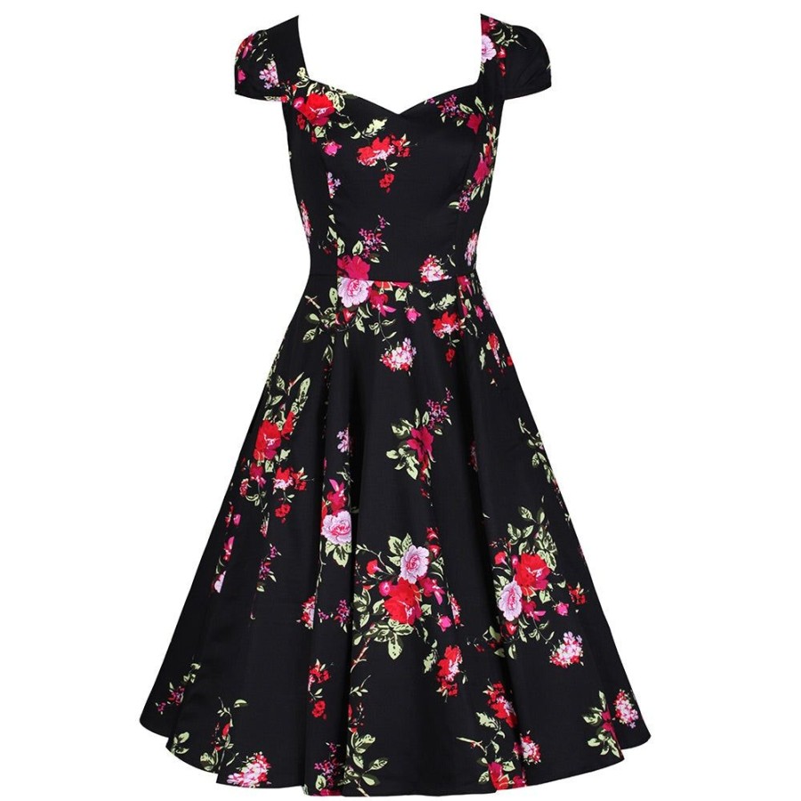 Pretty Kitty Fashion Floral Blossom Print Rockabilly 50S Swing Dress | Floral Dresses