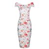 Pretty Kitty Fashion Summer Bird Butterfly Print Cap Sleeve Crossover Top Bardot Wigg | Pencil Dresses