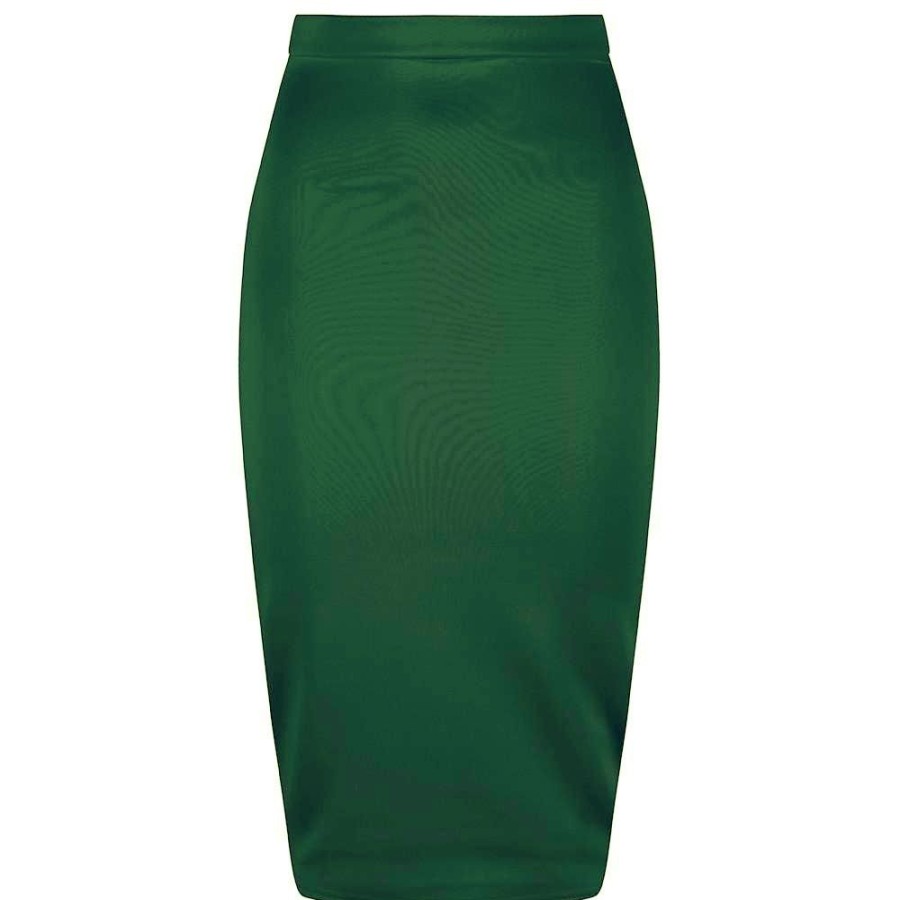 Pretty Kitty Fashion Classic Stretch Emerald Pencil Bodycon Midi Office Work Skirt | Skirts