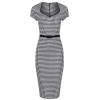 Pretty Kitty Fashion Black And White Dogtooth Check Bodycon Pencil Dress | Party Dresses