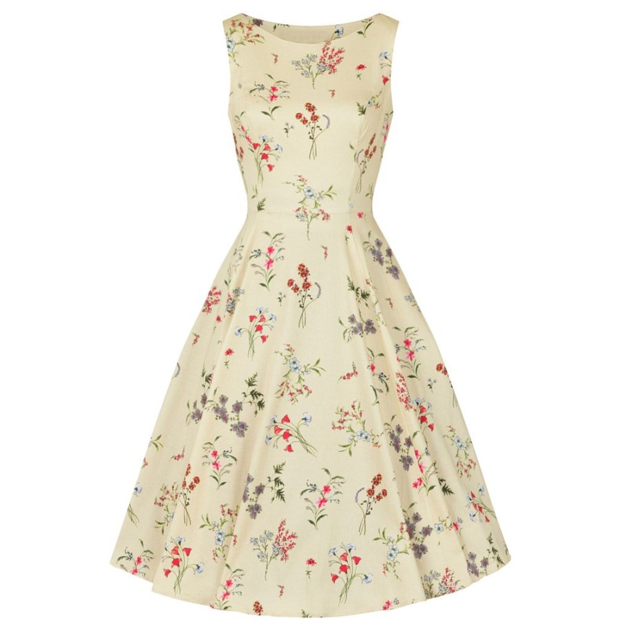 Pretty Kitty Fashion Pale Floral Print Audrey Swing Dress | Floral Dresses