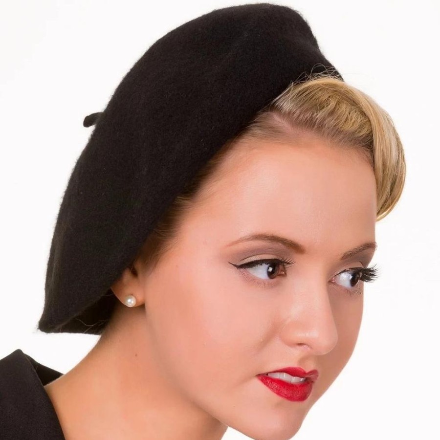 Pretty Kitty Fashion Black Vintage Woolen Beret Hat | Hats & Fascinators