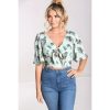 Hell Bunny Summer Green Safari Animal Crop Top | Tops