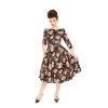 Pretty Kitty Fashion Floral Vintage 50S 3/4 Sleeve Swing Tea Dress | Floral Dresses