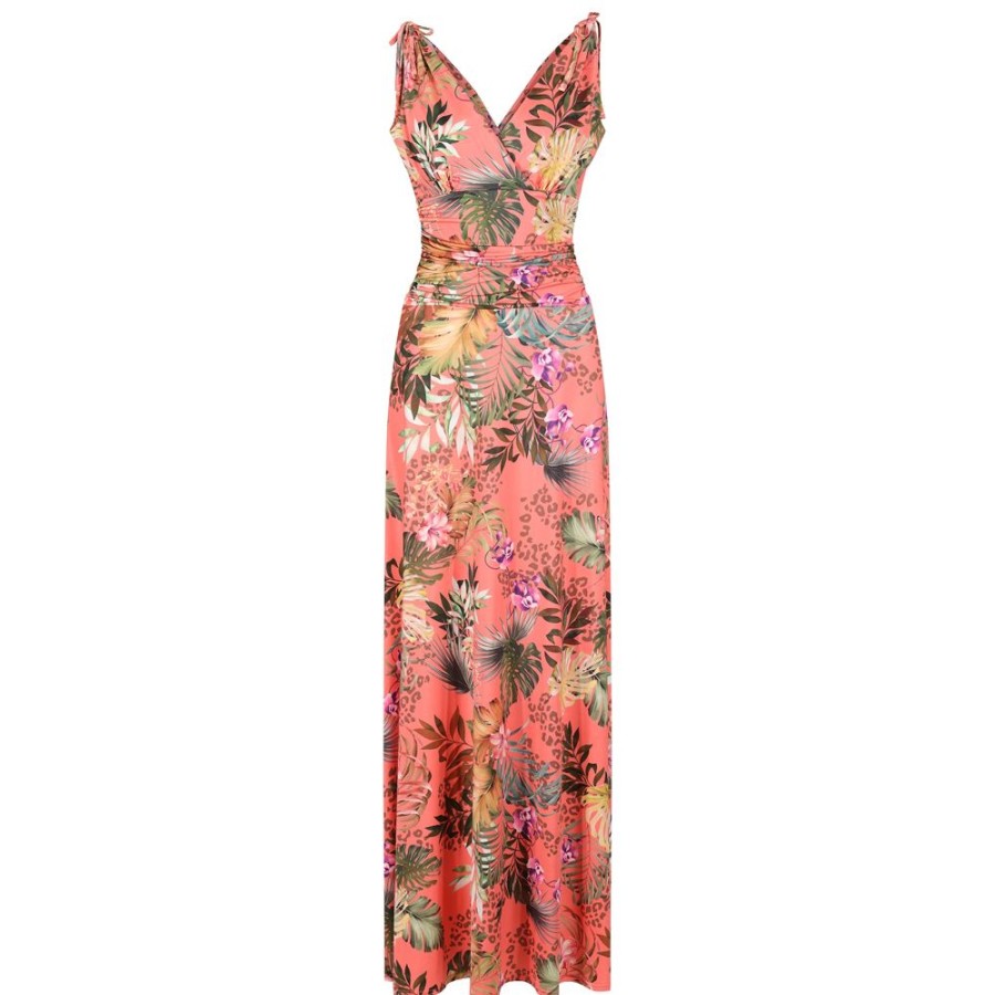 Pretty Kitty Fashion Floral Print Slinky Summer Maxi Dress | Party Dresses