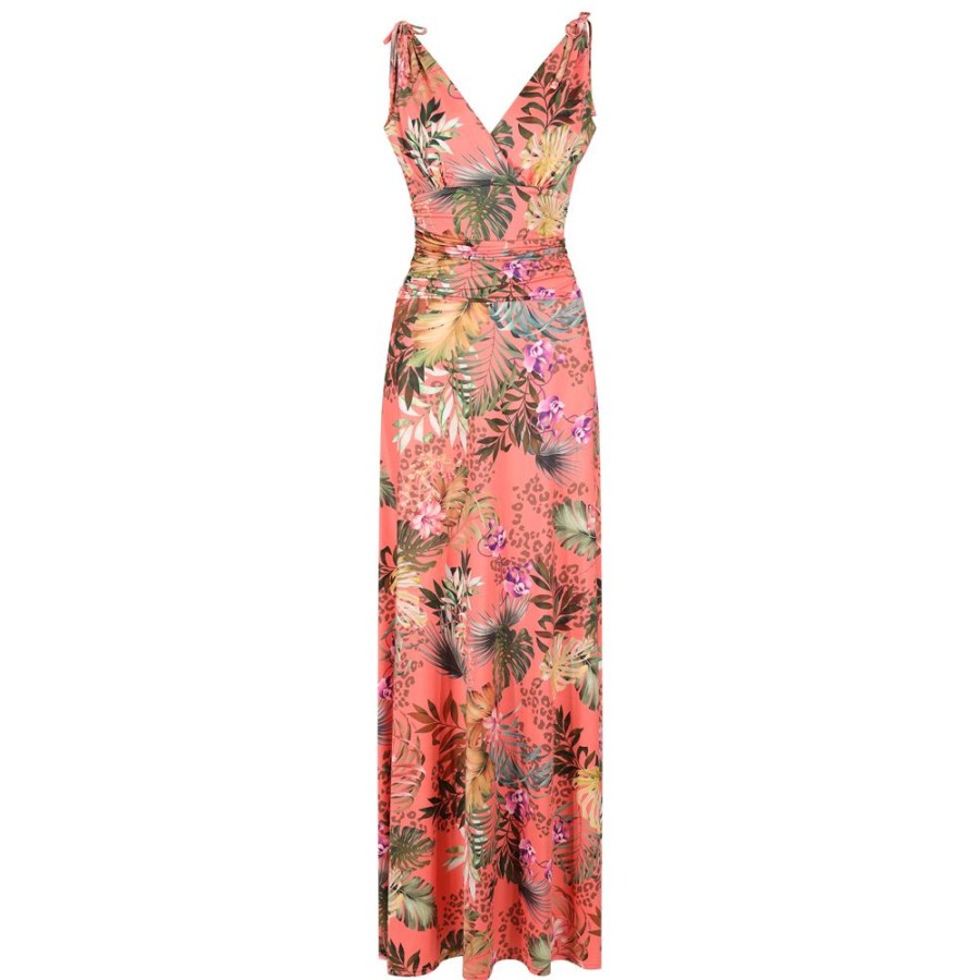 Pretty Kitty Fashion Floral Print Slinky Summer Maxi Dress | Party Dresses