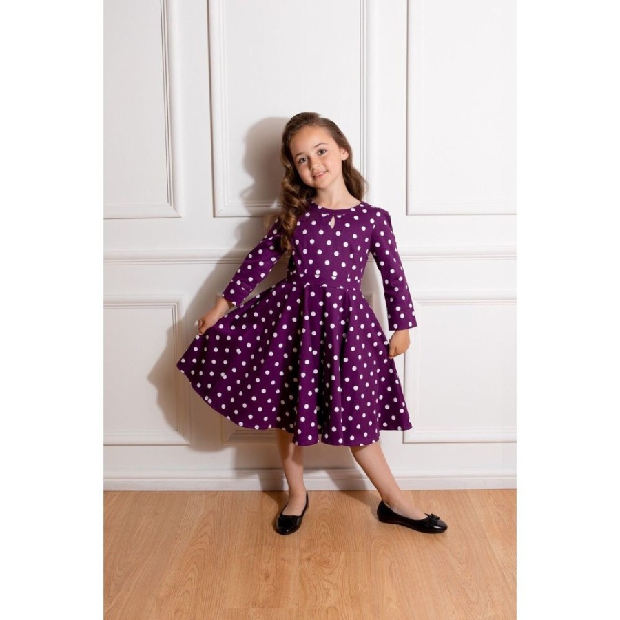 Pretty Kitty Fashion Little Kitty Girl'S And White Polka Dot Party Dress | Girls