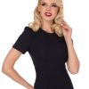 Pretty Kitty Fashion Navy Vintage Ribbed Knitted Top | Tops