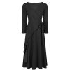 Pretty Kitty Fashion Long Sleeve Side Tie Wrap Dress | Party Dresses