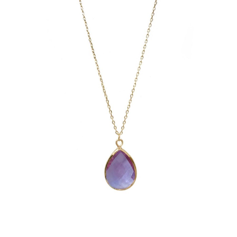 White Leaf co Lilac Teardrop Necklace | Jewellery