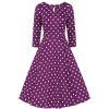 Pretty Kitty Fashion And White Polka Dot 3/4 Sleeve 50S Swing Tea Dress | Tea Dresses